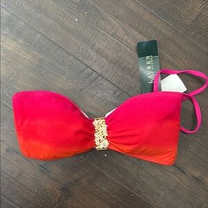 Lauren Ralph Lauren Vibrant Bikini Top with Gold Detail